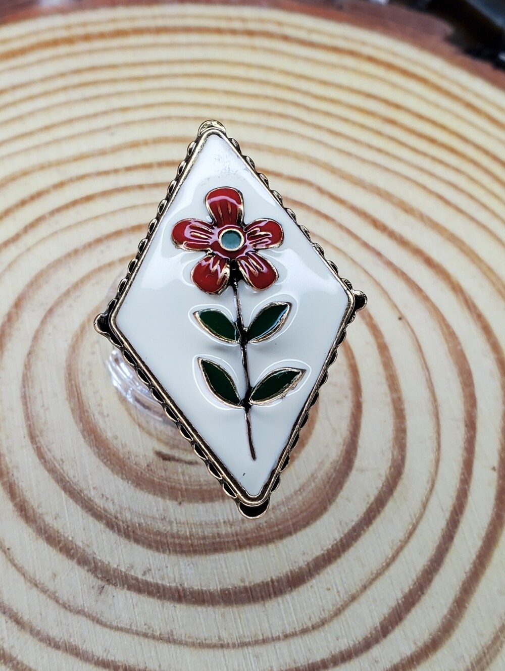 Vtg. Style Enamel Ring